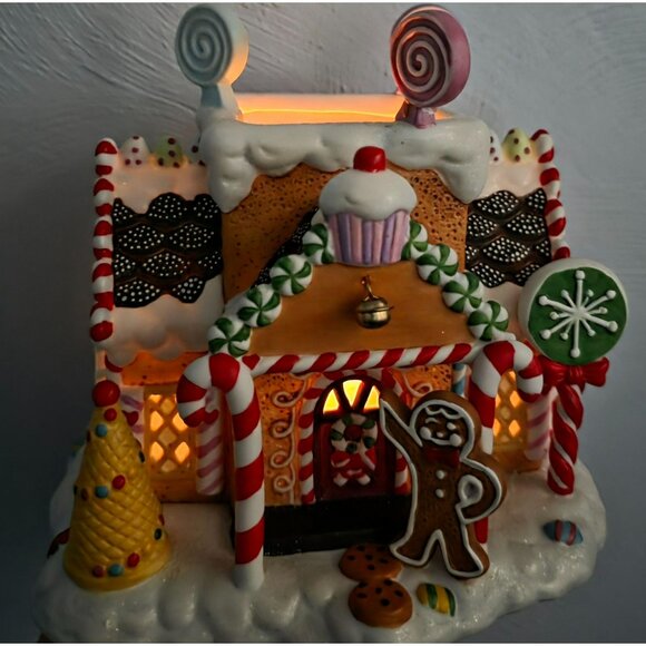 Partylite Gingerbread Cottage House Candle Holder Christmas Holiday Decor READ - Picture 9 of 16